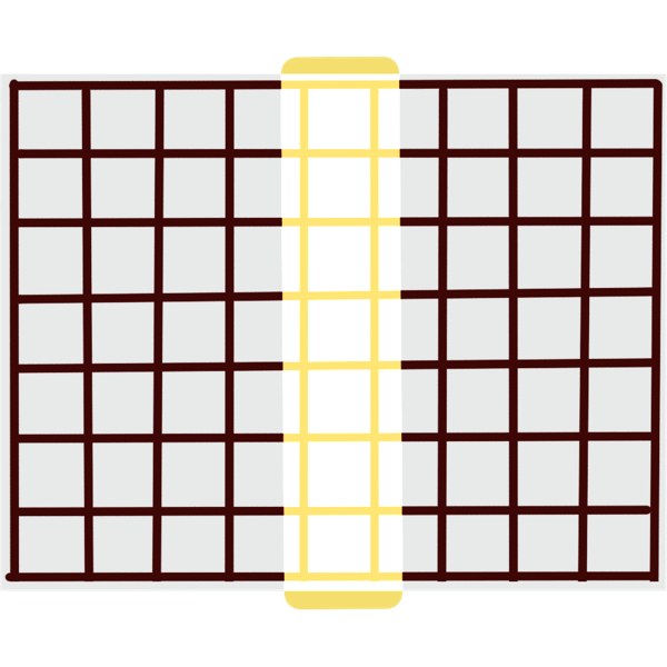 a grid with a column highlighted.